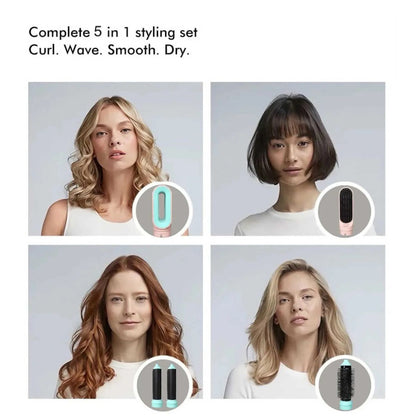 5-in-1 Hair Dryer & Styler with Curling Barrel Hot Air Brush